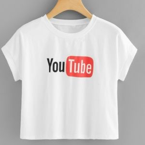White YouTube crop top RESERVED